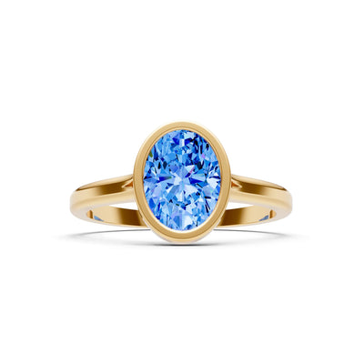 Solid Gold Oval Gemstone Engagement Ring