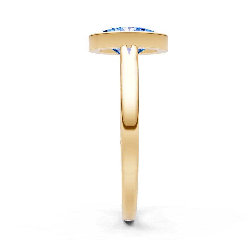 Solid Gold Oval Gemstone Engagement Ring