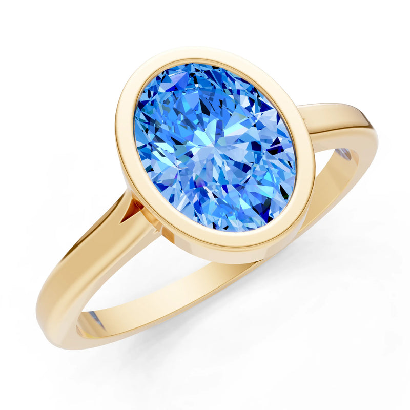 Solid Gold Oval Gemstone Engagement Ring