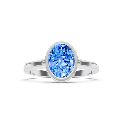Solid Gold Oval Gemstone Engagement Ring