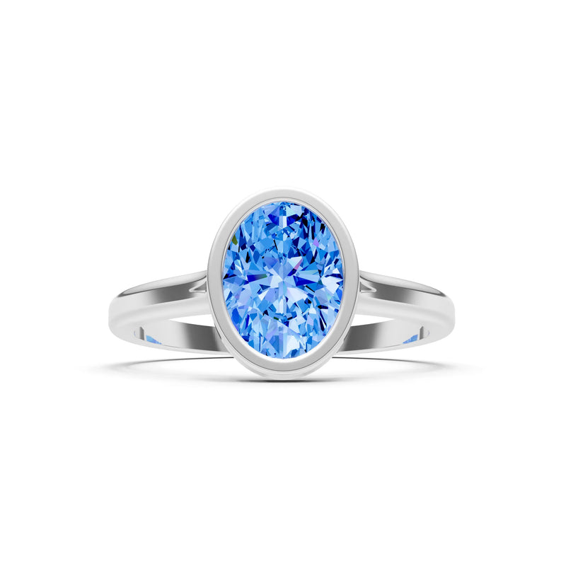 Solid Gold Oval Gemstone Engagement Ring