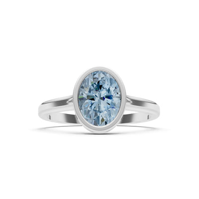 Solid Gold Oval Gemstone Engagement Ring