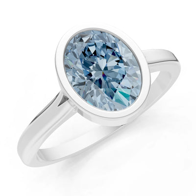Solid Gold Oval Gemstone Engagement Ring