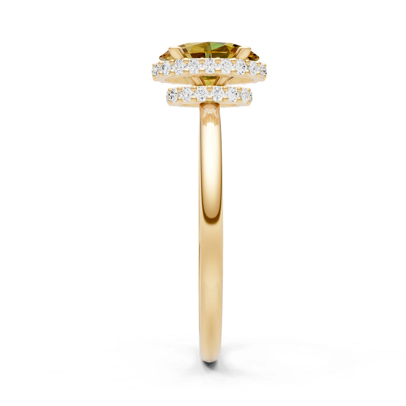 Citrine Oval Hidden Double Halo Engagement Ring