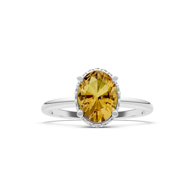 Oval Hidden Double Halo Engagement Gold Ring