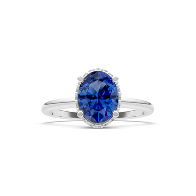 Oval Hidden Double Halo Engagement Gold Ring