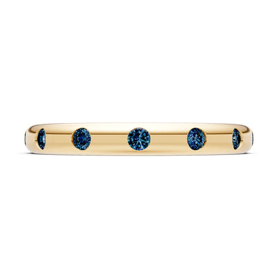 Flush Set Gemstone Wedding Gold Ring