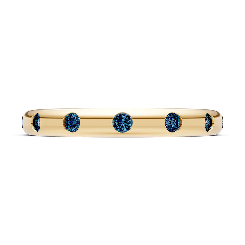 Flush Set Gemstone Wedding Gold Ring