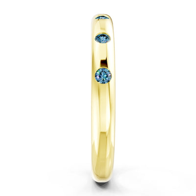 Flush Set Gemstone Wedding Gold Ring