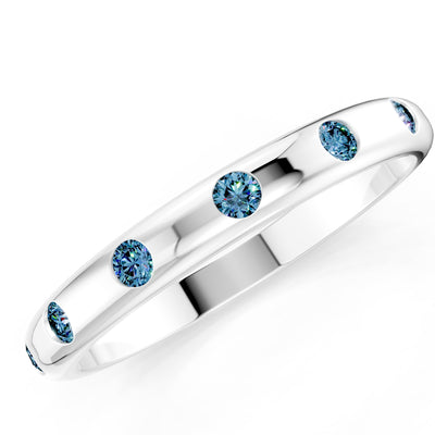 Flush Set Gemstone Wedding Gold Ring