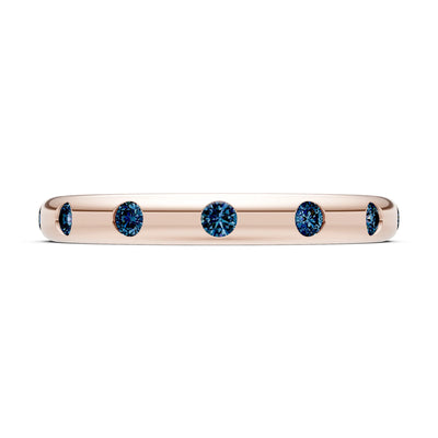 Flush Set Gemstone Wedding Gold Ring