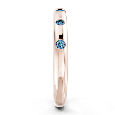 Flush Set Gemstone Wedding Gold Ring
