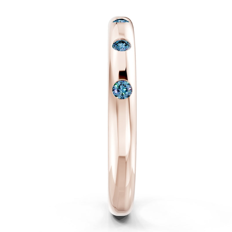 Flush Set Gemstone Wedding Gold Ring
