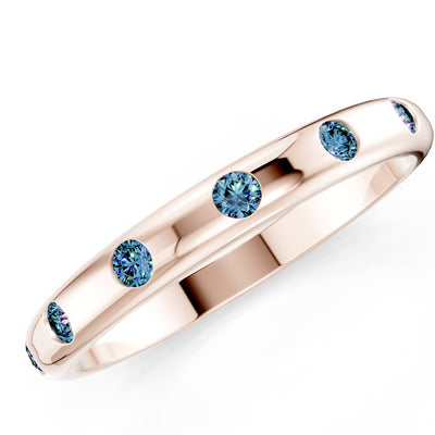Flush Set Gemstone Wedding Gold Ring