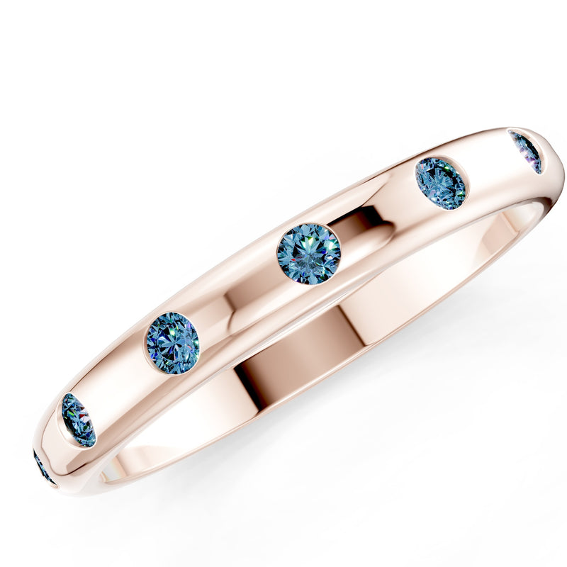 Flush Set Gemstone Wedding Gold Ring