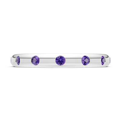 Flush Set Gemstone Wedding Gold Ring