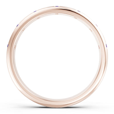 Flush Set Gemstone Wedding Gold Ring