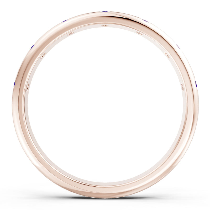 Flush Set Gemstone Wedding Gold Ring