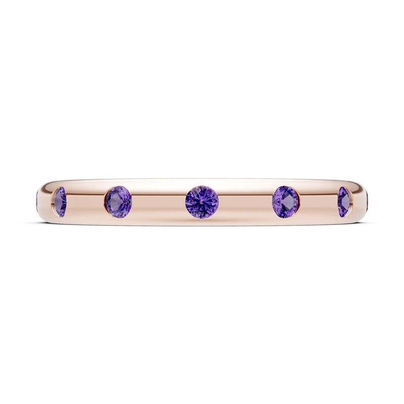Flush Set Gemstone Wedding Gold Ring