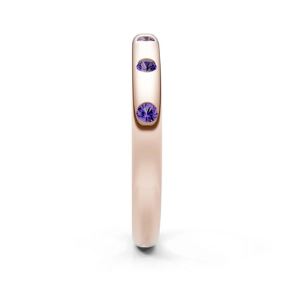 Amethyst Flush Set Stacking Wedding Ring