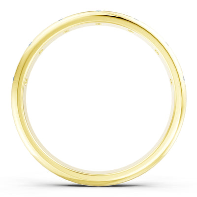 Flush Set Gemstone Wedding Gold Ring