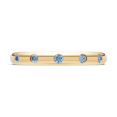 Flush Set Gemstone Wedding Gold Ring