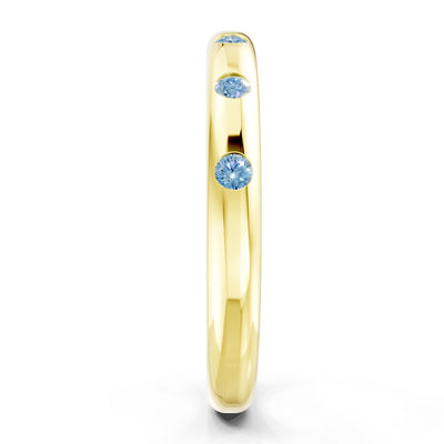 Flush Set Gemstone Wedding Gold Ring