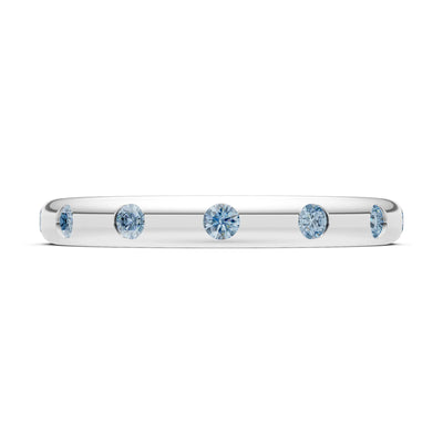 Flush Set Gemstone Wedding Gold Ring