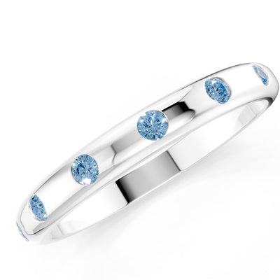 Flush Set Gemstone Wedding Gold Ring