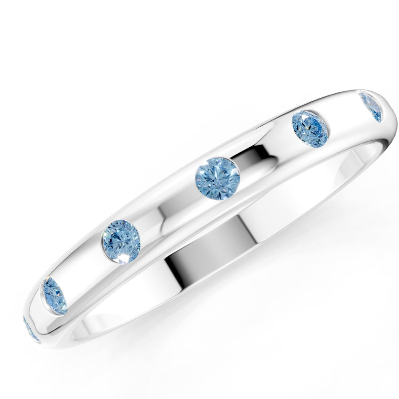 Flush Set Gemstone Wedding Gold Ring