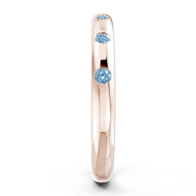 Flush Set Gemstone Wedding Gold Ring