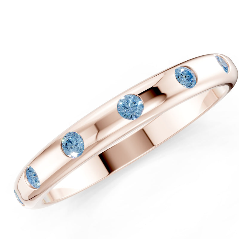 Flush Set Gemstone Wedding Gold Ring