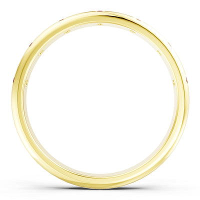 Flush Set Gemstone Wedding Gold Ring