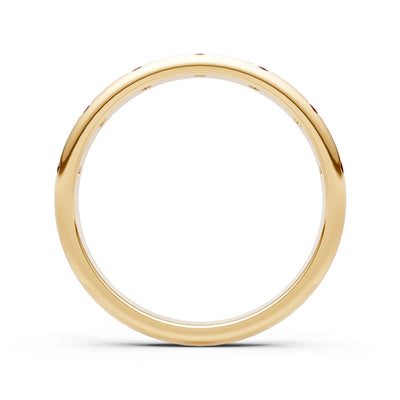 Garnet Flush Set Stacking Wedding Ring