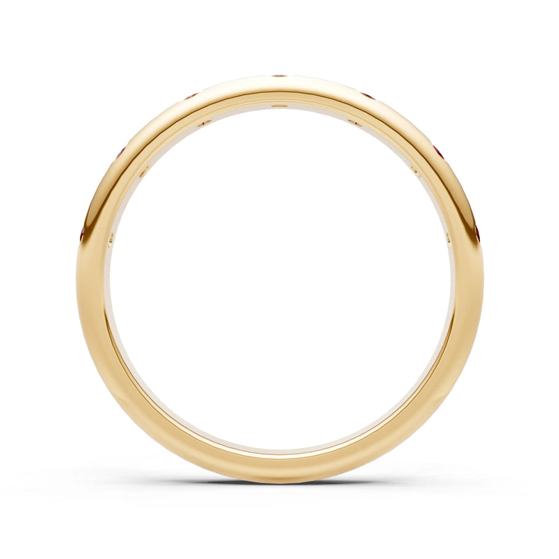 Garnet Flush Set Stacking Wedding Ring