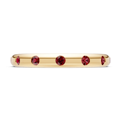 Flush Set Gemstone Wedding Gold Ring