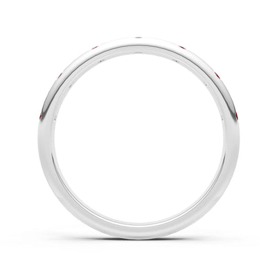 Garnet Flush Set Stacking Wedding Ring