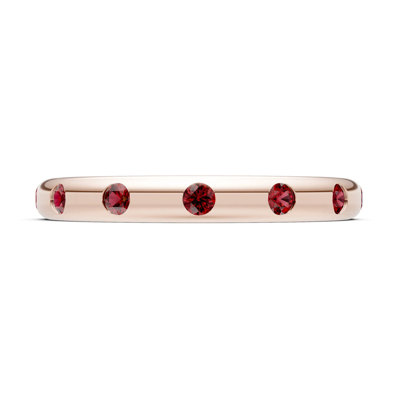 Flush Set Gemstone Wedding Gold Ring