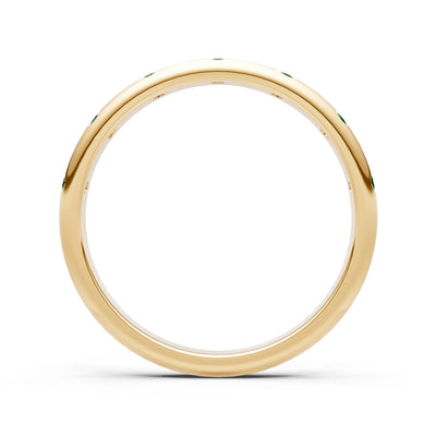 Emerald Flush Set Stacking Wedding Ring