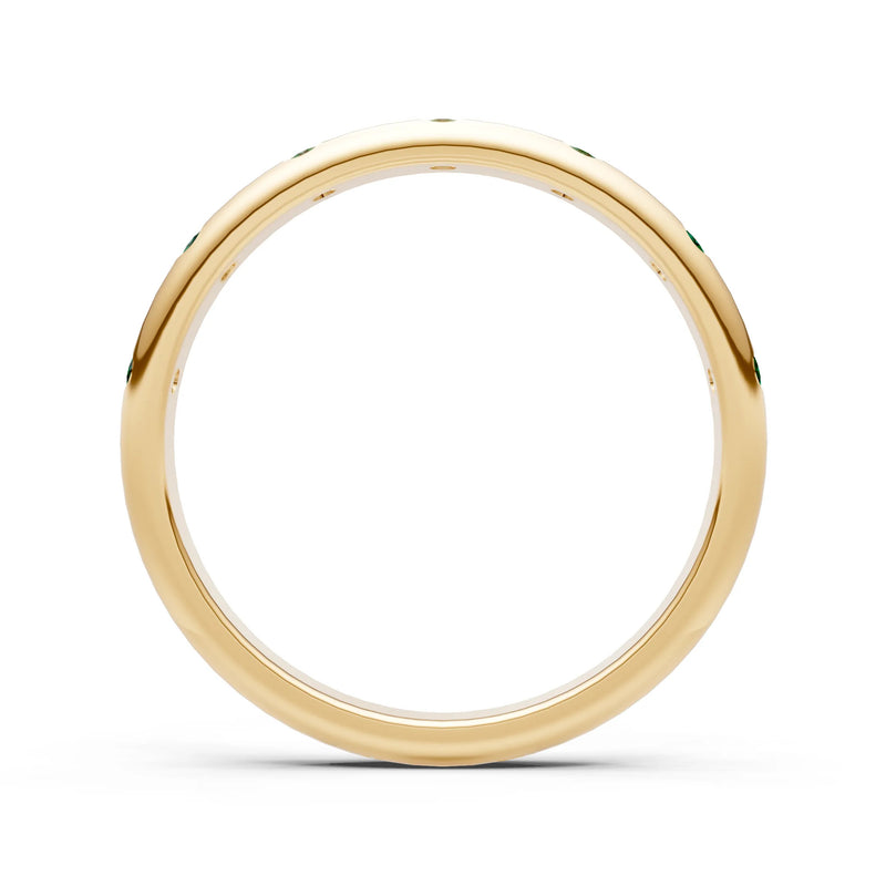 Emerald Flush Set Stacking Wedding Ring