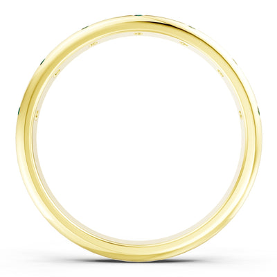 Flush Set Gemstone Wedding Gold Ring