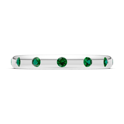 Flush Set Gemstone Wedding Gold Ring