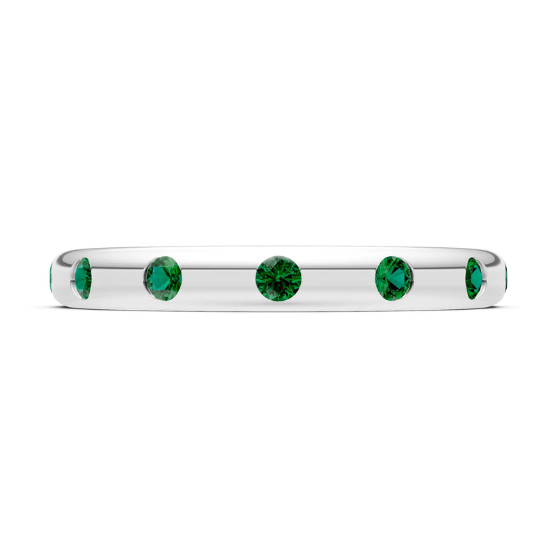 Flush Set Gemstone Wedding Gold Ring