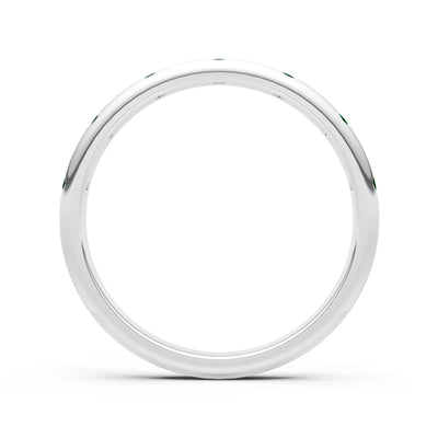 Emerald Flush Set Stacking Wedding Ring