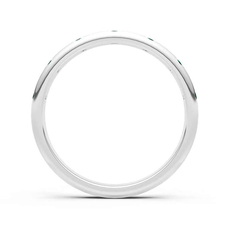 Emerald Flush Set Stacking Wedding Ring