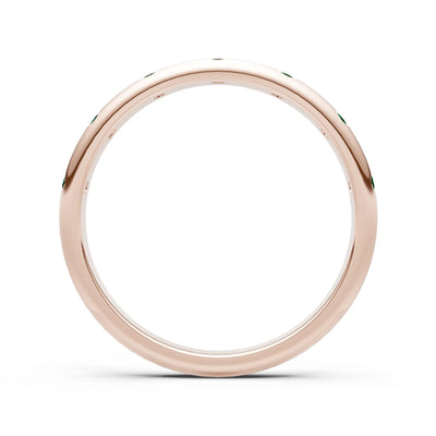 Emerald Flush Set Stacking Wedding Ring