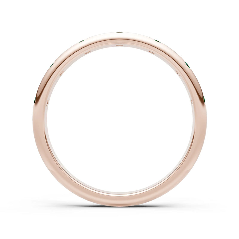 Emerald Flush Set Stacking Wedding Ring