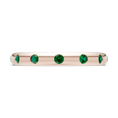Emerald Flush Set Stacking Wedding Ring
