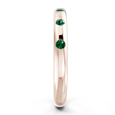Flush Set Gemstone Wedding Gold Ring