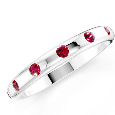 Flush Set Gemstone Wedding Gold Ring